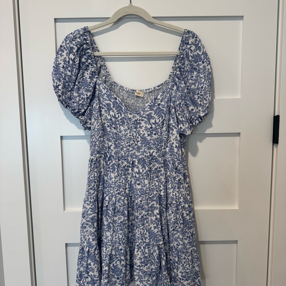 Blue and White Floral Dress